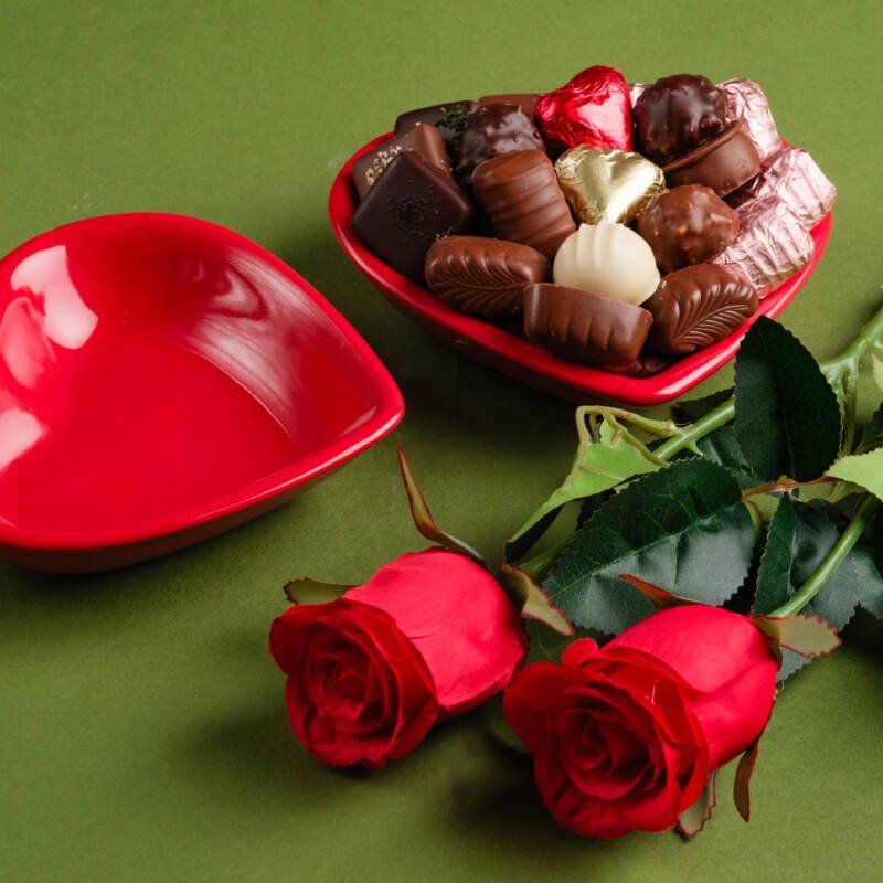 Cœur en céramique rouge